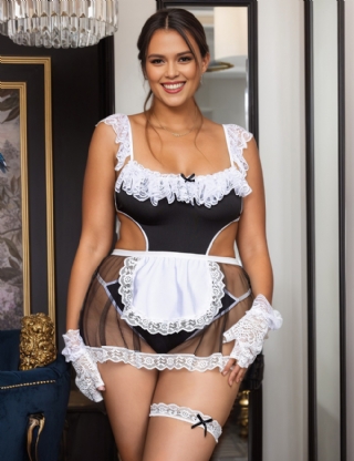 Black Sexy Lace Maid Costume