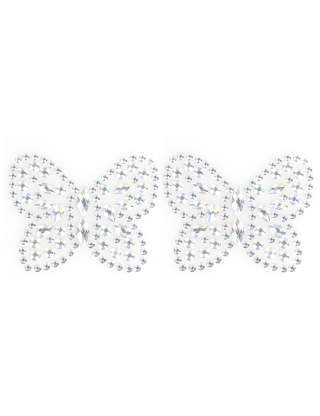 Silver Butterfly Glass Rhinestone Nipple Covers